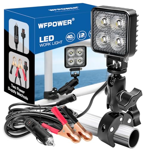 360° Rotation LED Boat Spotlight with Clamp 3 Inch Marine Work Light 12V