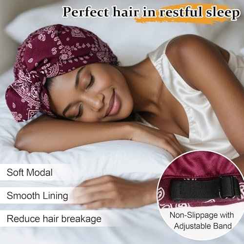 Ababalaya Satin Lined Beanies for Women Chemo Headwear Silky Lined Cotton Sleeping Cap