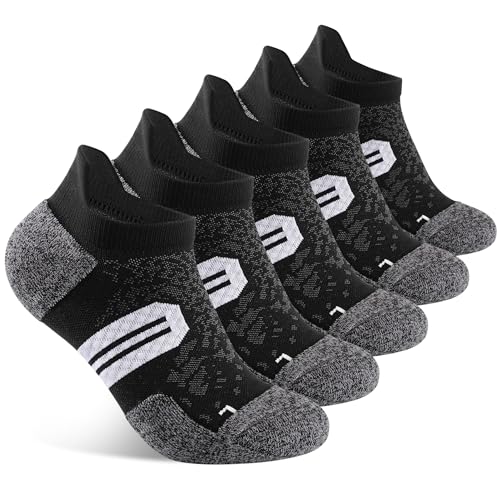 Women's Ankle Compression Socks with Arch Support - Athletic Low Cut Running Socks - 5 Pairs