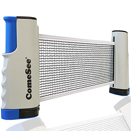 Gray Retractable Ping Pong Net for Any Table - Portable Table Tennis Equipment