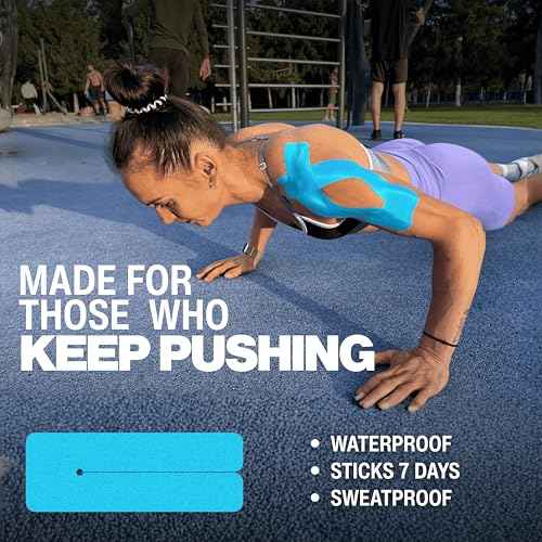 Kinesiology Tape for Shoulder | Waterproof, Sticks 7 Days, Precut Synthetic Material | K Tape for Shoulder Pain Relief & Support - Knees, Lower Back Pain, & Achilese (10 PCS | Nude)