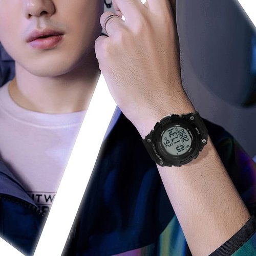FANMIS Men Pedometer Watches Military Multifunctional 50M Waterproof Digital Outdoor Sports Watch