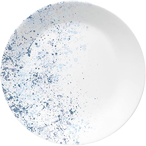 Corelle Vitrelle 18-Piece Service for 6 Dinnerware Set Triple Layer Glass and Chip Resistant, Lightweight Round Plates and Bowls Set, Indigo Speckle