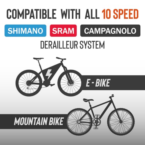 10-Speed Bicycle Chain 136 Links with Quick Connectors - Universal Compatibility