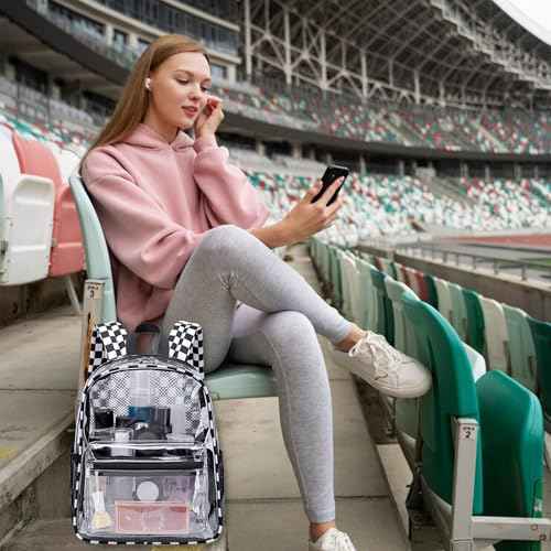 Clear Mini Backpack for Stadium Events 12x12x6 Small Transparent Backpacks Plastic See Through Clear Bag for Concerts Work Festival Security Travel