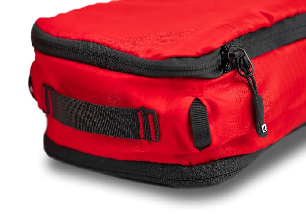 Lone Rider Compression Packing Cubes Set - 5 Piece Multi-Size Inner Pannier Laundry Travel Bag Organizer with Mesh Tops, Expandable Zippers and RipStop 210D Fabric