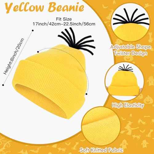 Halloween Costumes Accessories Steampunk Goggles Yellow Beanie Hat Striped Scarf Black Gloves Adult Cosplay Supplies