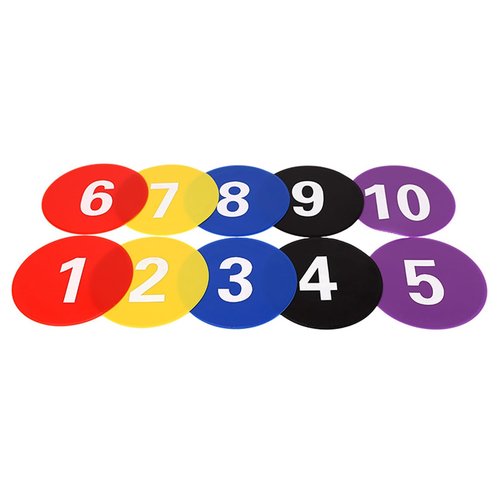 WAGHAVEN 10 Pcs Flat Cones Spots Markers, Floor Dots Spots Markers, 9 Inch Nonslip Plastics Agility Markers Flat Field Cones Floor Dot