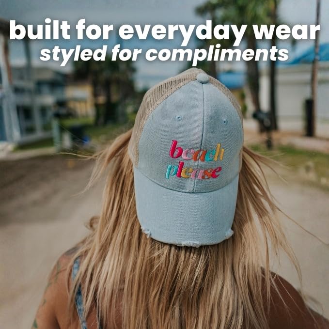 KATYDID Women's Two-Tone Vintage Baseball Cap - Stylish 5 Panel Hat, One Size Black