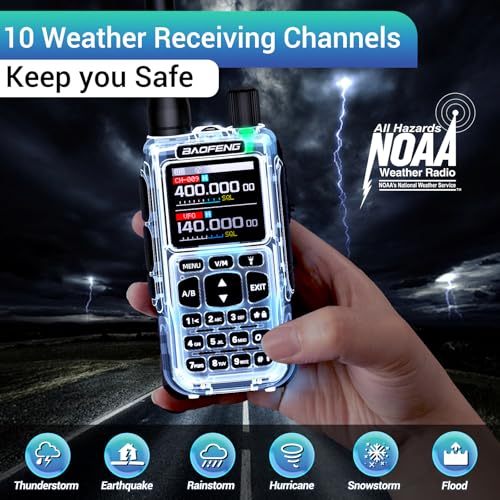 Long Range Two-Way Radio with NOAA Weather, USB-C Charging, 999 Channels, Full Kit
