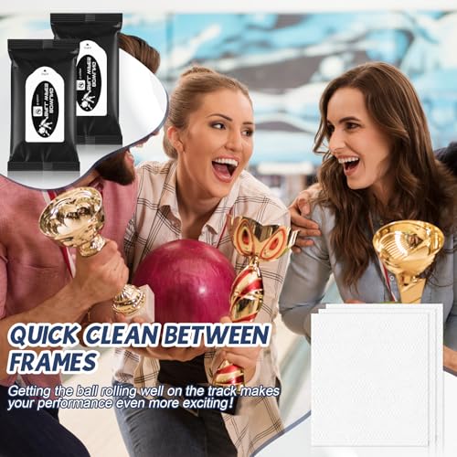 Bowling Ball Cleaner Wipes Kit Bulk Pack with 10 Resealable Packs - 50 Wipes