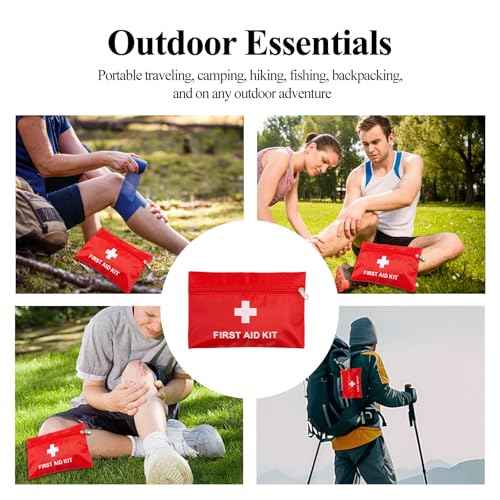 HNYG 12 Pcs First Aid Bags Empty,Mini First Aid Pouch Empty,Mini First Aid Kit Bulk,Zipper Pouches for Emergency,Travel and Outdoor.(4.3 x 6.3 inch)