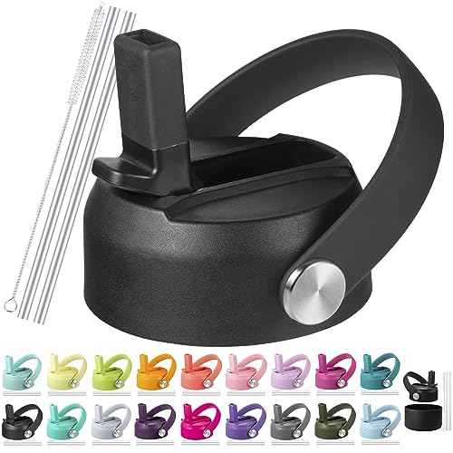 Straw Lid for Hydro Flask Wide Mouth 32 40 oz, Lids with Flexible Handle compatible with HydroFlask, Replacement Sports Flex Cap Wide Mouth Top