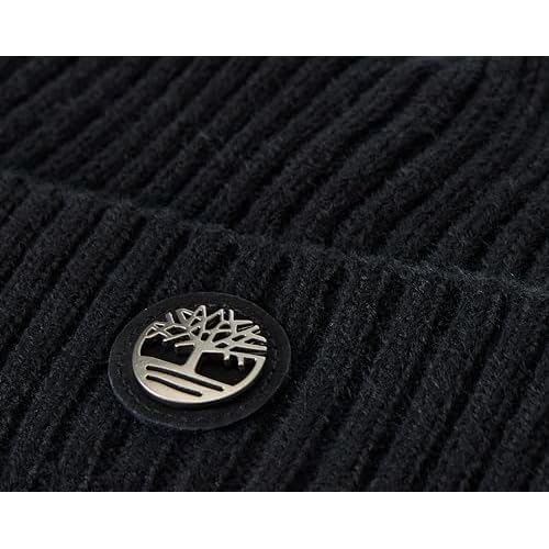Timberland Mens Ribbed Watch Cap with Logo Plate