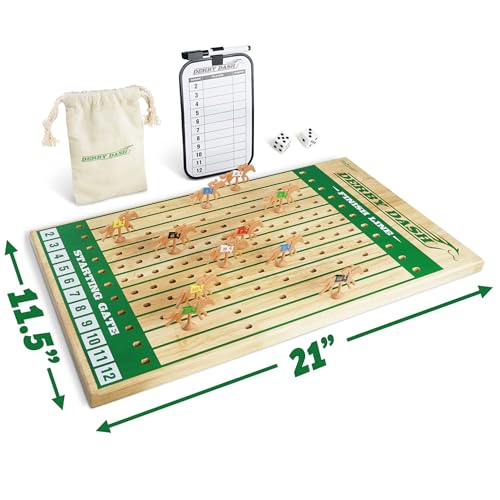 Horse Race Game Set with Dice & Scoreboard - Derby Dash Tabletop Race