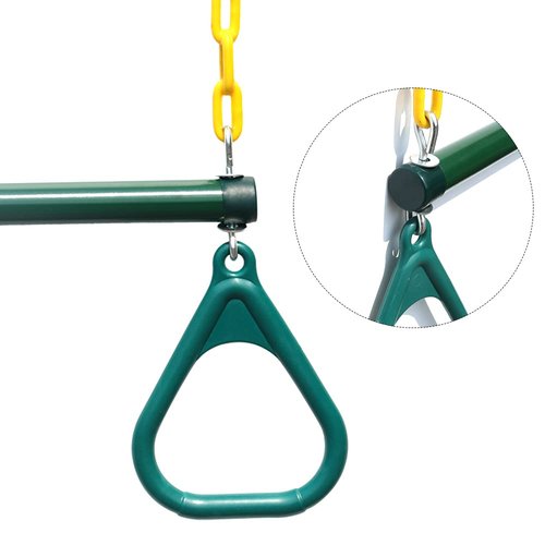 Take Me Away 18'' Trapeze Swing Bar Rings 48'' Heavy Duty Plastic Coated Chains Swing Set Accessories