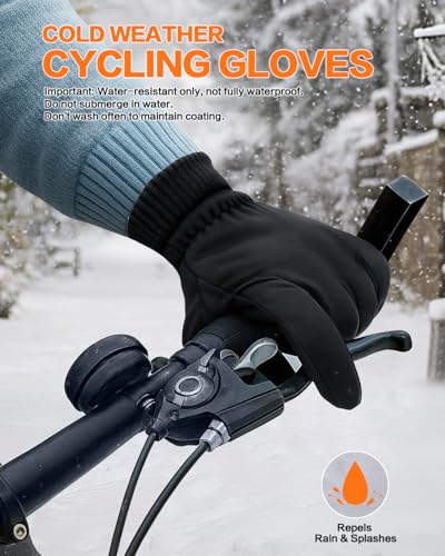 FEWTUR Waterproof Winter Gloves Black Medium Padded & Warm