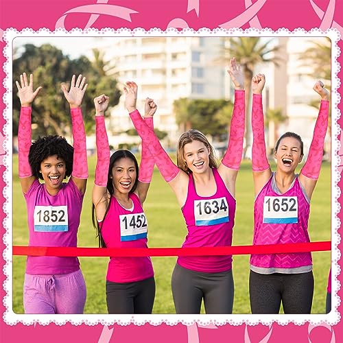 Pink Breast Cancer Awareness Arm Sleeves 30 Pairs - Rose Red Variation