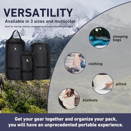 Black 45L Compression Sack for Camping & Hiking Gear - Space Saving Water Resistant Nylon Storage Bag