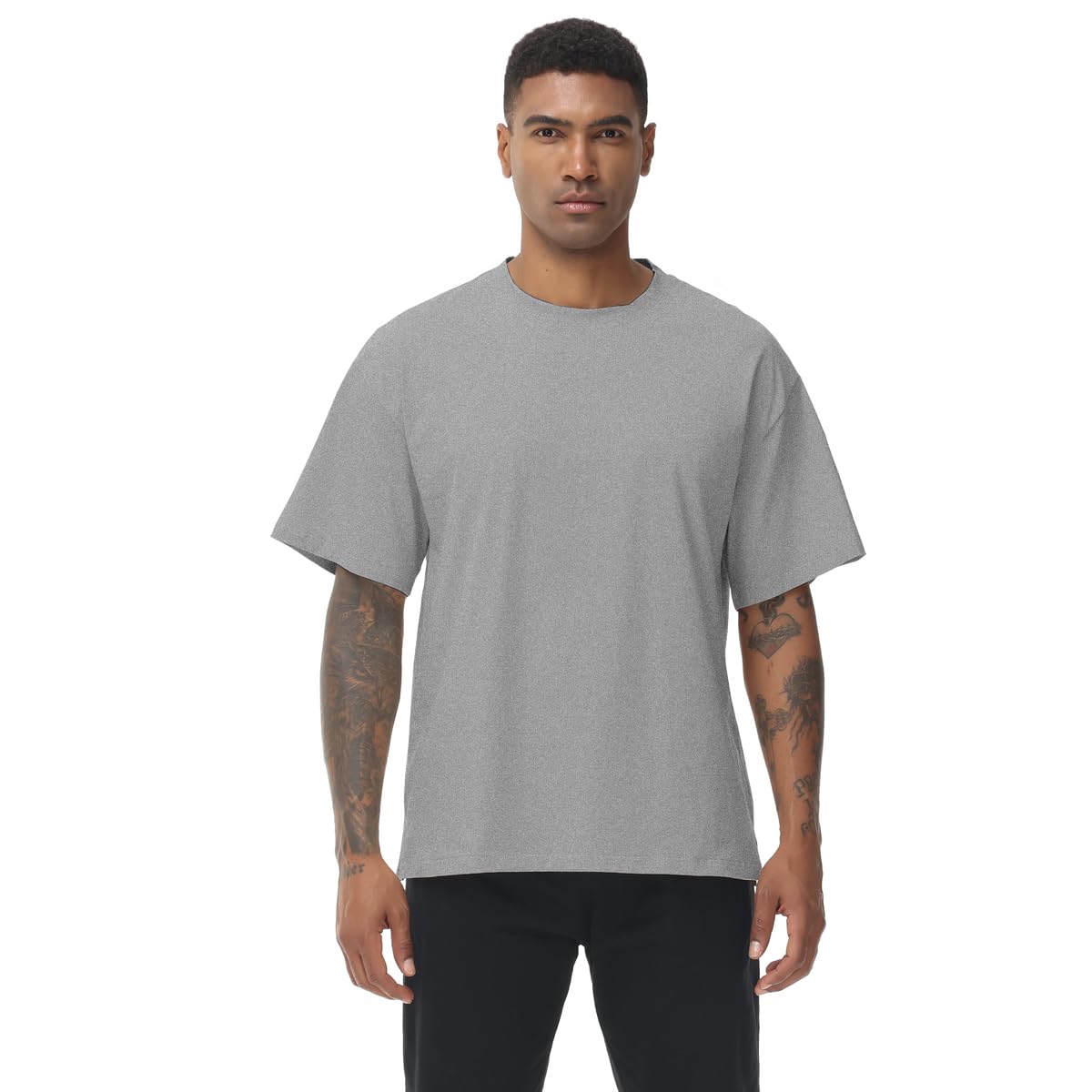 Muscle Killer 2pack Mens T Shirt Gym Workout Dry Fit Short Sleeve Athletic Fitness Lightweight Crew Neck Tee Shirts Casual Loose Fit