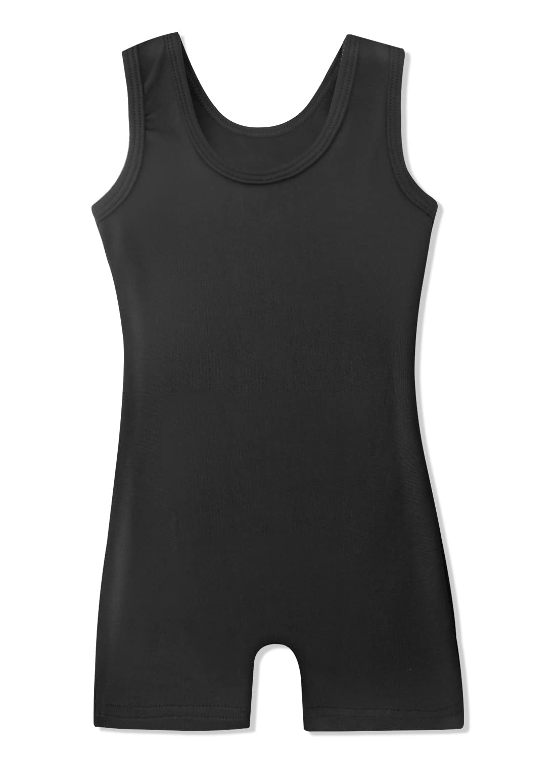 HOZIY Girls Leotards for Gymnastics 8-9 9-10 Year Old Black Biketard Sleeveless Leotard With Shorts Tumbling Outfits Dance Clothes Clothing Apparel Little Girl Leotardos Para Gimnasia