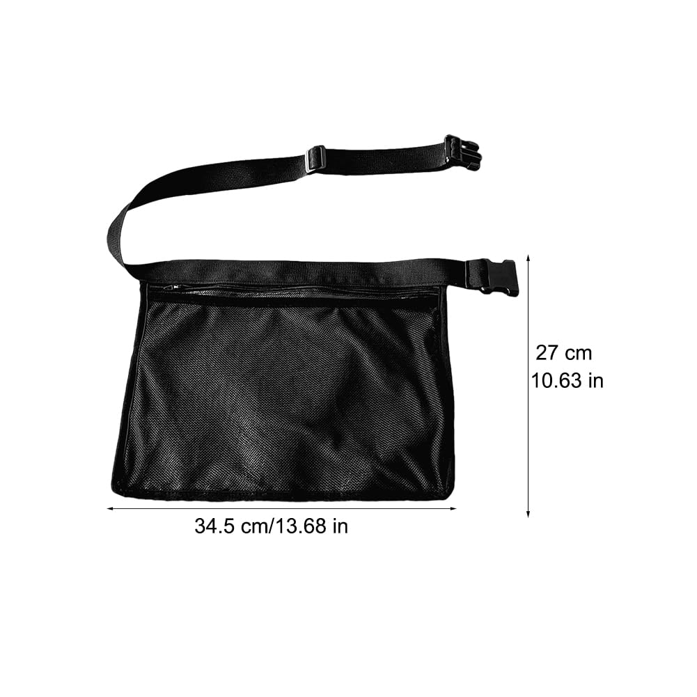 2Pcs Tennis Ball Band Holder Pickleball Ball Waist Bag with Adjustable Belt,Tennis Balls Holder Waist Pouch Carrier Holding 8 Tennis or Pickleball for Cycling,Golf(black,Size:13.68 x 10.63inch)
