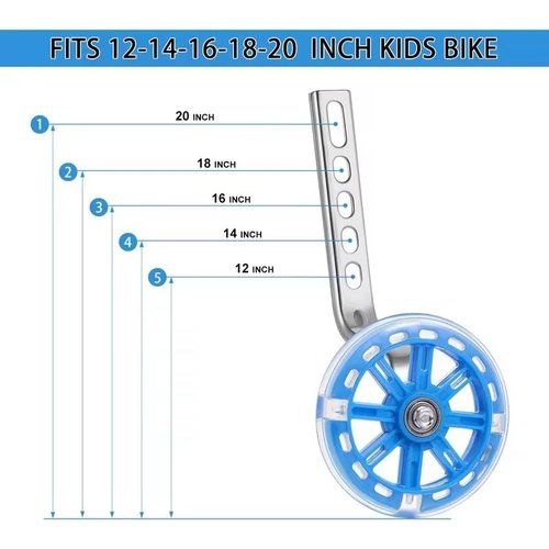 training wheels Auxiliary wheel bicycle with light -emitting wheel children's car flash adjustment 16/20 bicycle accessories Kids bike training wheels (Blue 12-20 universal)