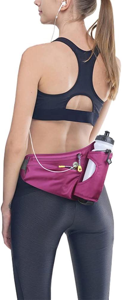 Hydration Running Belt with Bottle, Fanny Pack with Water Bottle Holder Unisex Sport Pouch Belt for Fitness Jogging Hiking Travel