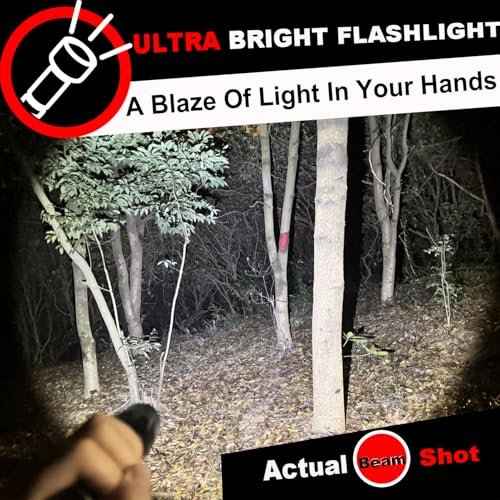 1 Mode Flashlights 2 Pack, Super Bright Zoomable LED Tactical Flashlight High Lumens, Water Resistant Portable Pocket Flash Light for Emergency, Camping, Home, and Gift - Red