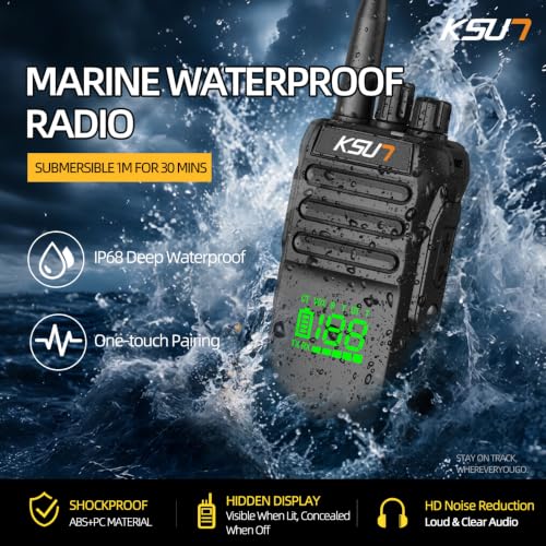Marine Handheld Radio Waterproof VHF Two-Way Radio with Floating LED Screen