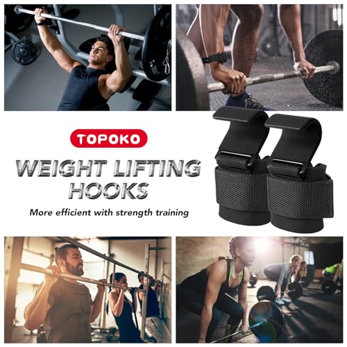 Heavy Duty Weight Lifting Hooks for Deadlift & Powerlifting - 2 Pack