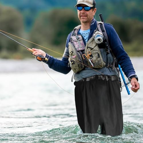 Fishing Waders with Boots Nylon PVC Waist Waders for Men Women M10