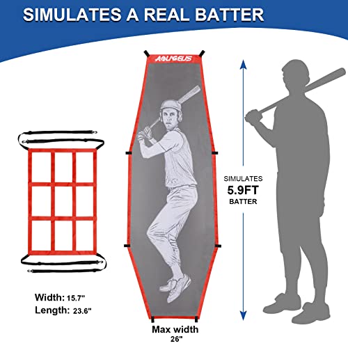 Red Baseball Softball Batter Dummy with Adjustable Strike Zone for Training