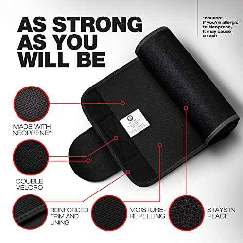 ActiveGear Premium Waist Trimmer & Trainer Belt for Men and Women - Sweat-Enhancing Slimming Wrap for Stomach, Adjustable Fit
