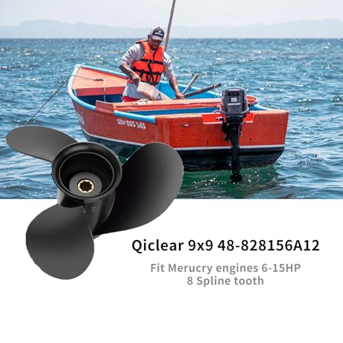 Boat Propeller for Mercury 9.9-15HP 9 Diameter 3-Blade Aluminum Quick Install