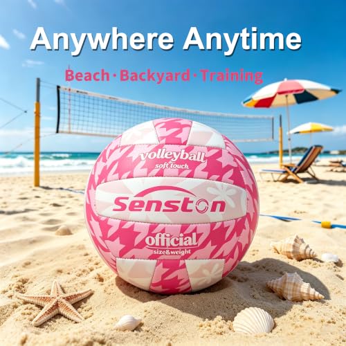 Official Size 5 Waterproof Volleyball - Hot Pink, Indoor & Outdoor Use