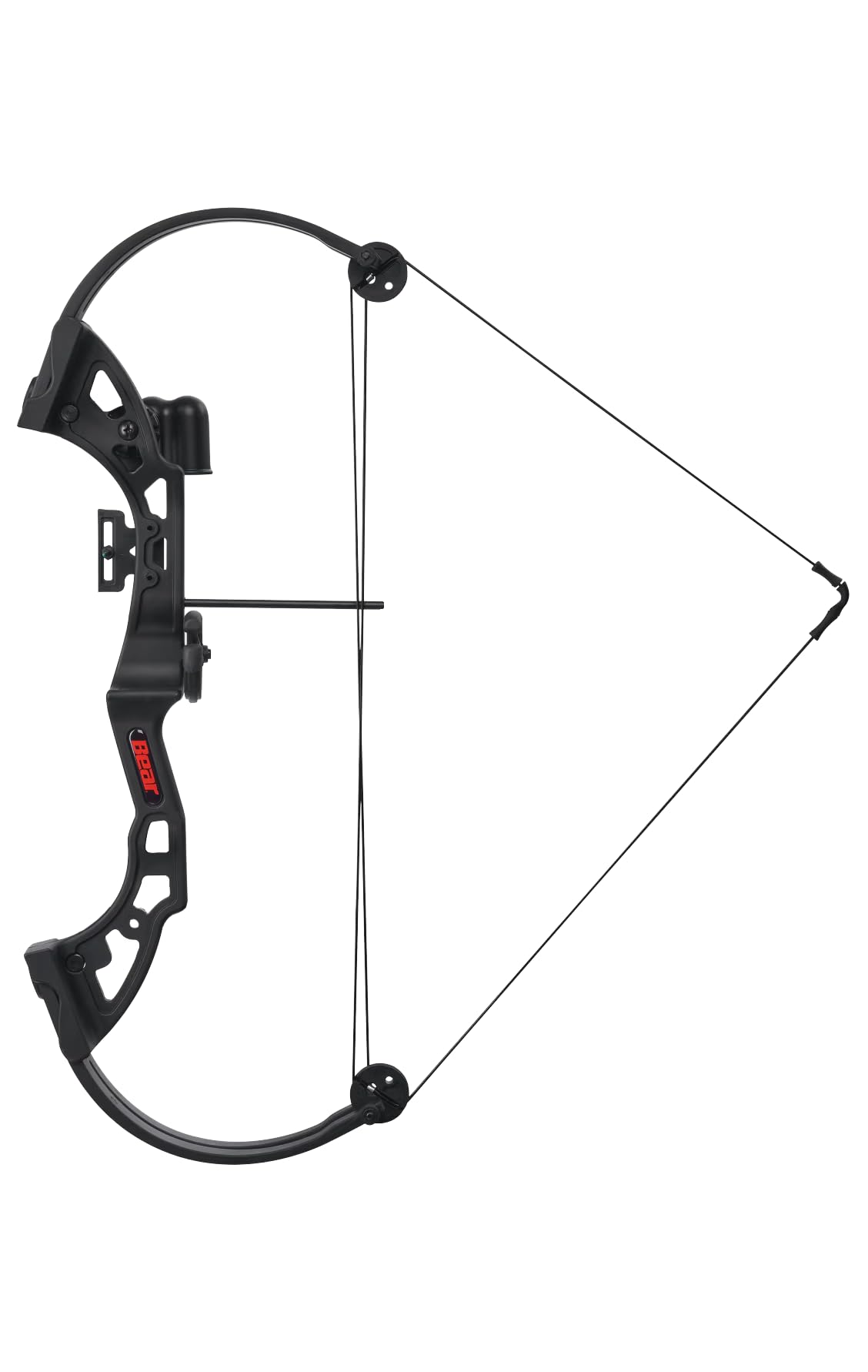 Bear Archery Brave Compound Youth Bow Set, Right Handed, Ages 8-12, Draw Weight up to 25lb, Draw Length up to 19.5", Accessories: Whisker Biscuit Arrow Rest®, Bow Sight & Finger Rollers, Black