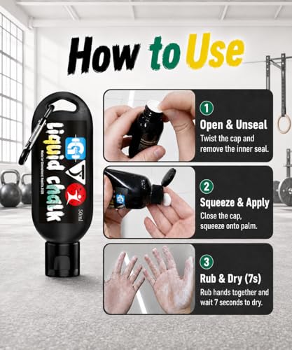 Liquid Hand Gym Chalk 2*1.69OZ - Quick-Drying, Mess-Free Grip Enhancer