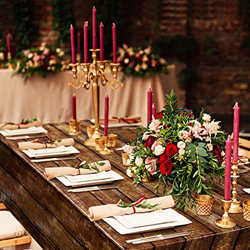 16 Pcs Brown Wood Grain Plastic Tablecloth - 54 x 108 Inches, Rectangular