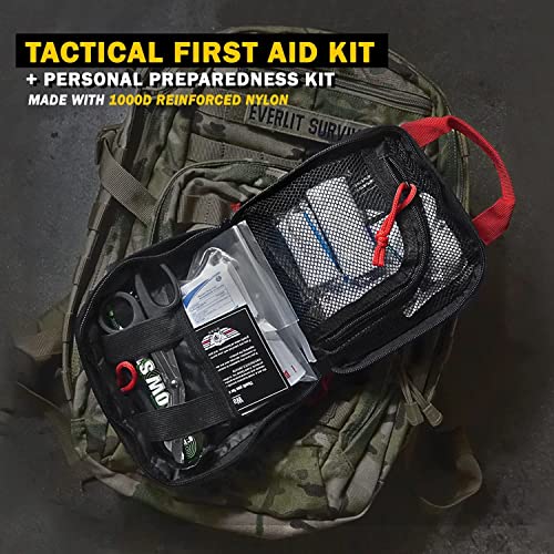 Everlit Tactical First Aid Kit with Molle Pouch - Black, 180 Pieces