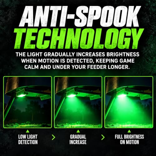 Elusive Wildlife Motion-Activated Feeder Light - Green - Solar Powered for Hog Hunting & Deer Feeders