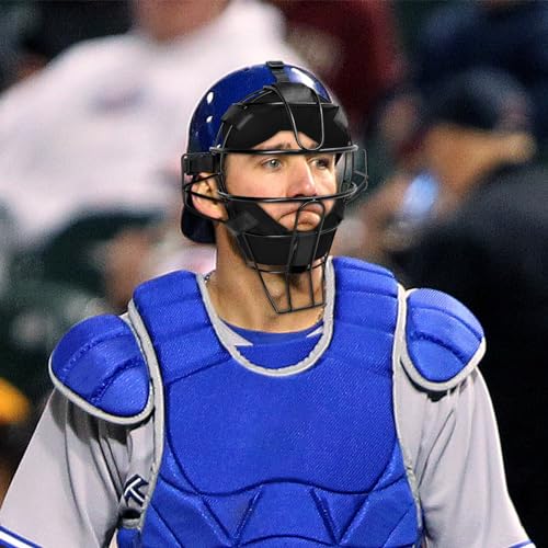 Baseball Catcher Mask Umpire Mask Full-Face Protection - Black