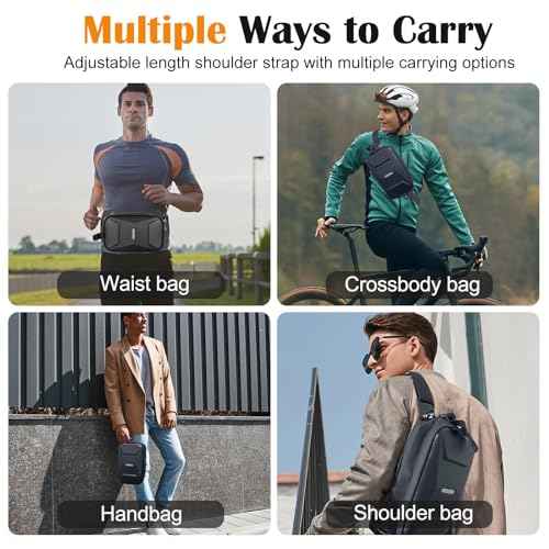Bike Handlebar Bag, EVA Waterproof Bike Front Bag, 3.2L Bicycle Frame Storage Bag Waist Shoulder Bag, Bike Pouch for Road Mountain Bicycle Cycling Travel Hiking