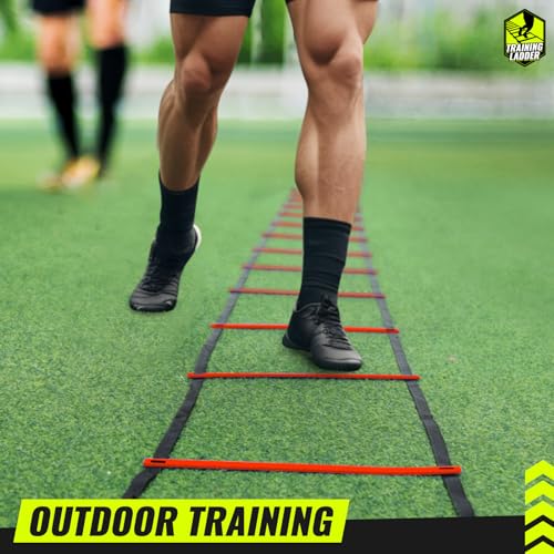 Red 23 ft Agility Ladder Speed Training Equipment for Soccer & Fitness