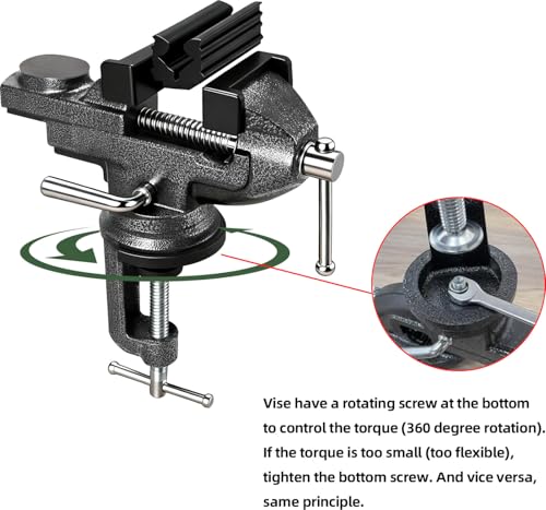 Golf Regripping Kit with Fixed Table Vise, Tape, Solvent & Tools - Rotating