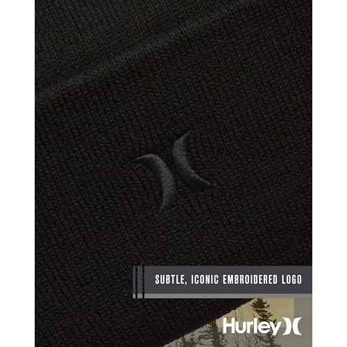 Hurley Men's Winter Hat - Heavyweight Slouchy Fit Icon Cuffed Beanie