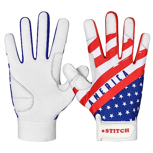 Adult Medium American Flag Batting Gloves Baseball & Softball Gloves Men Youth Unisex