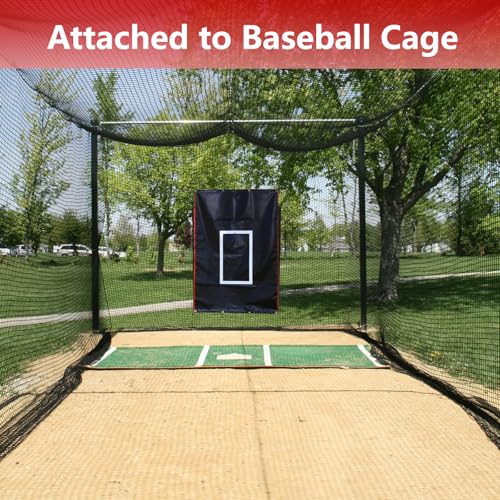 CORECISE Baseball Softball Cages Backstops with Strike Zone,Hitting Pitching Batting Cage Backstop,Baseball Hitting Backstop Mat,Pitcher Training Equipment Aid,Batting Cages Accessories