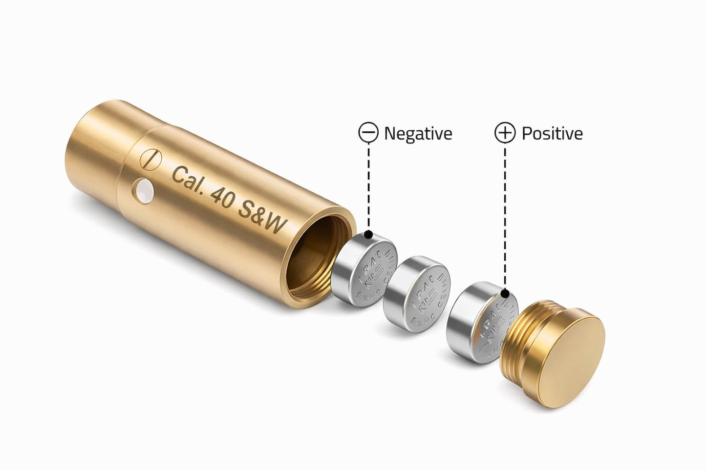 Gotical Tactical Red Laser Bore Sight Cal .40 Brass Boresighter Cartridge Red Dot (Will Work with Smith and WES'S) (Cal .40 Brass Boresighter)