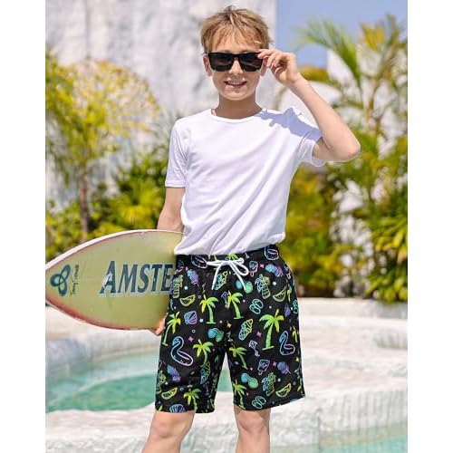 Boys Swim Trunks Board Shorts Teen Boys Swimsuit Quick Dry Swimwear Swimming Shorts Bathing Suit Size 8,10-12,14-16